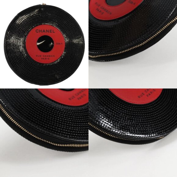 CHANEL Pouch Patent leather Black CC Auth 136541M - Picture 14 of 14